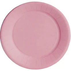 Lot de 10 assiettes en carton rose nude Ø18 cm