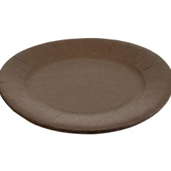 Lot de 10 assiettes en carton taupe Ø23 cm