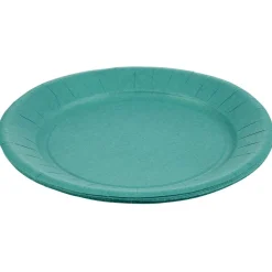 Lot de 10 assiettes en carton vert émeraude Ø23 cm