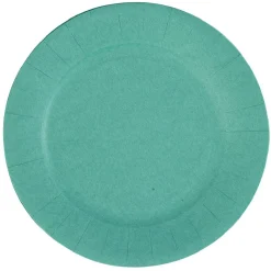 Lot de 10 assiettes en carton vert émeraude Ø18 cm