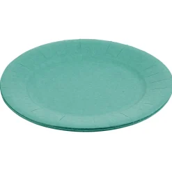 Lot de 10 assiettes en carton vert émeraude Ø18 cm