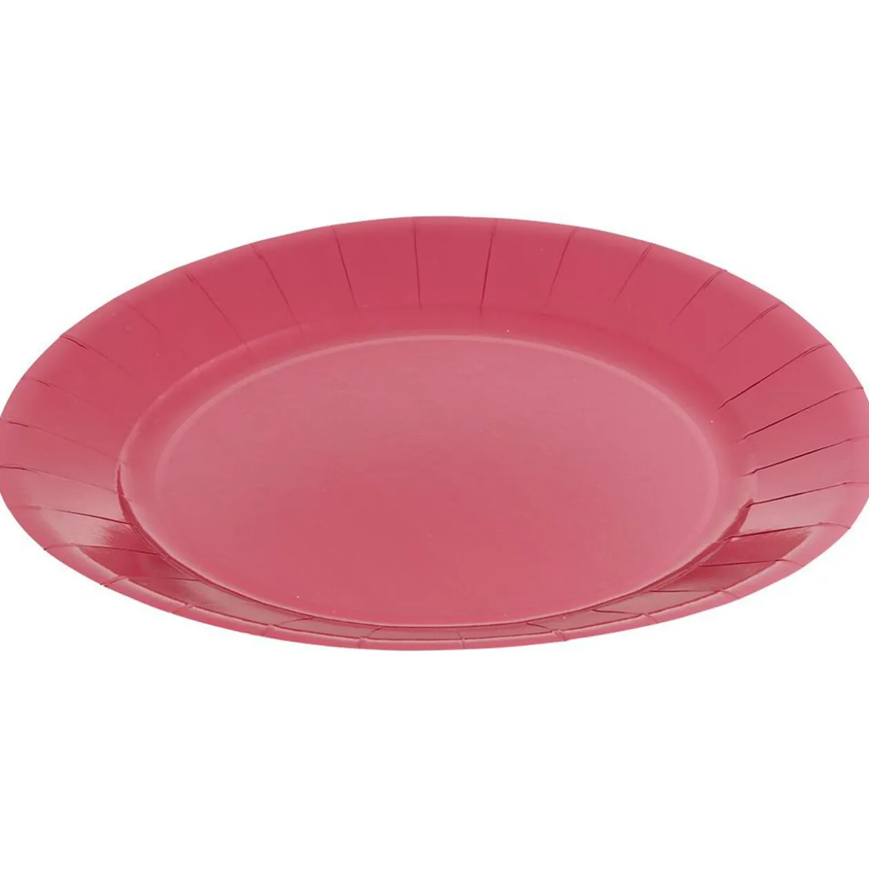 Lot de 10 assiettes en carton Ø23 cm rouge