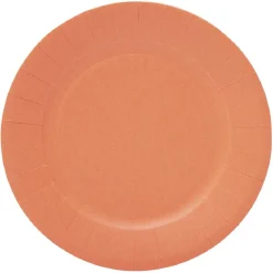 Lot de 10 assiettes en carton orange Ø18cm