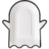 Lot de 10 assiettes en carton Halloween forme fantôme blanc