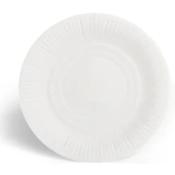 Lot de 100 assiettes en carton blanc Ø23 cm