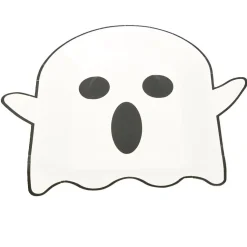Lot de 8 assiettes en carton Ø23cm design fantôme Halloween