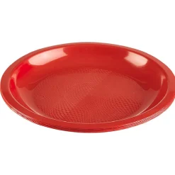Lot de 6 assiettes en plastique rouge