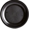 Lot de 6 assiettes en plastique noir