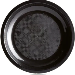 Lot de 6 assiettes en plastique noir