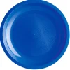 Lot de 6 assiettes en plastique bleu