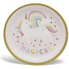 Lot de 8 assiettes motif licorne carton Ø23cm