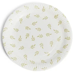 Lot de 8 assiettes motif nature carton Ø23cm