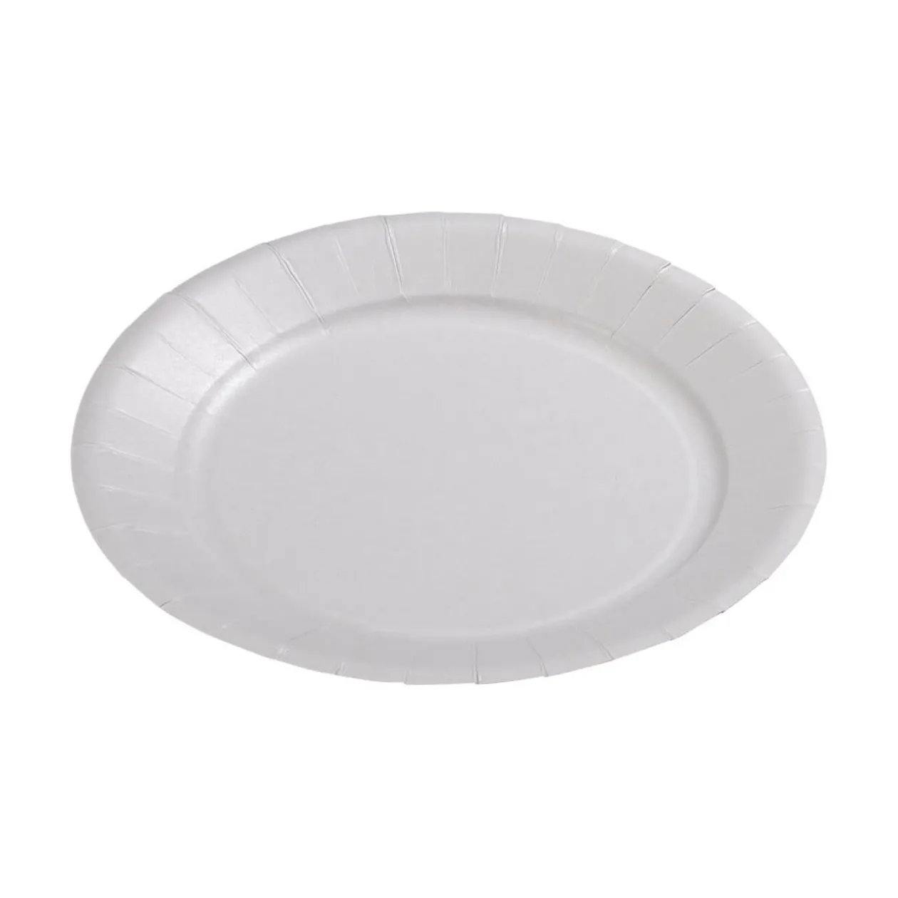 Lot de 50 assiettes plates rondes blanches effet enduit en carton
