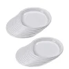 Lot de 20 assiettes plates rondes en plastique réutilisable blanc
