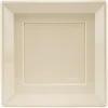 Lot de 6 assiettes plates carrées en plastique réutilisable blanc lin