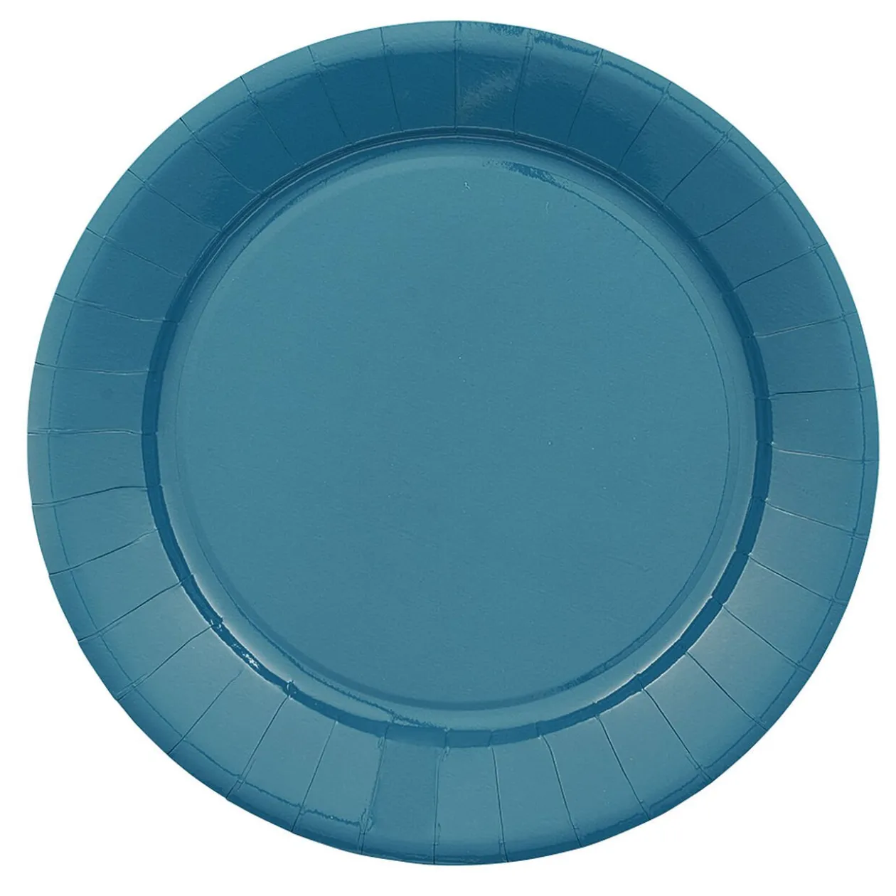 Lot de 20 assiettes rondes en carton bleu canard