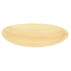 Lot de 6 assiettes rondes en feuille de palmier beige