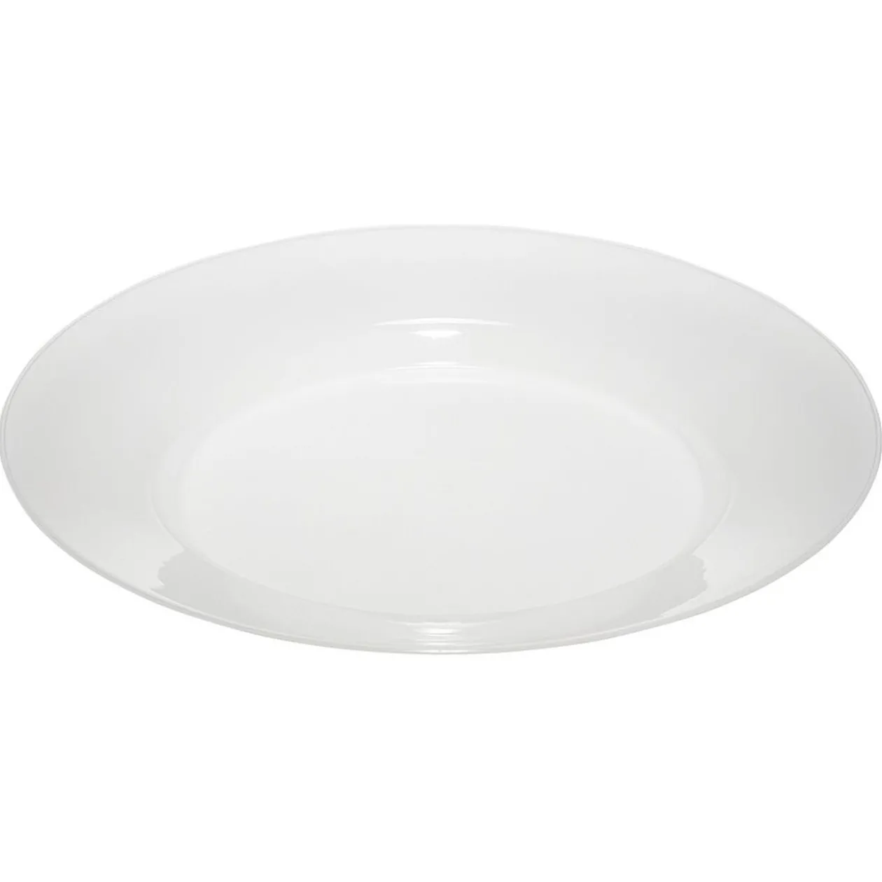 Lot de 4 assiettes rondes plastique blanc translucide Ø24 cm