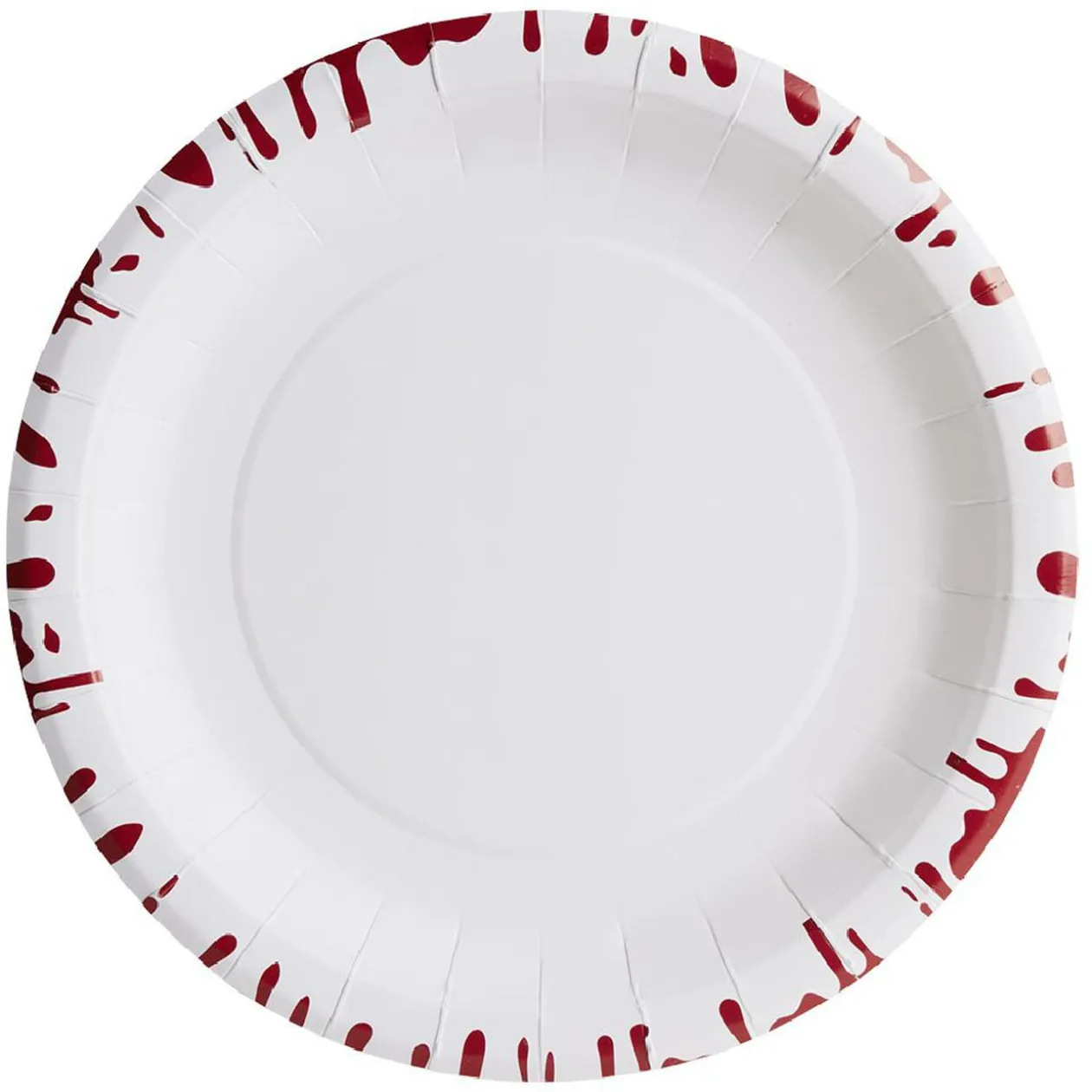 Lot de 10 assiettes rondes en carton Halloween motif sang coulant