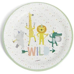 Lot de 8 assiettes Wild carton Ø23cm