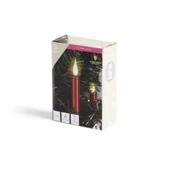 Lot de 5 bougies LED rouges flamme blanc chaud avec télécommande