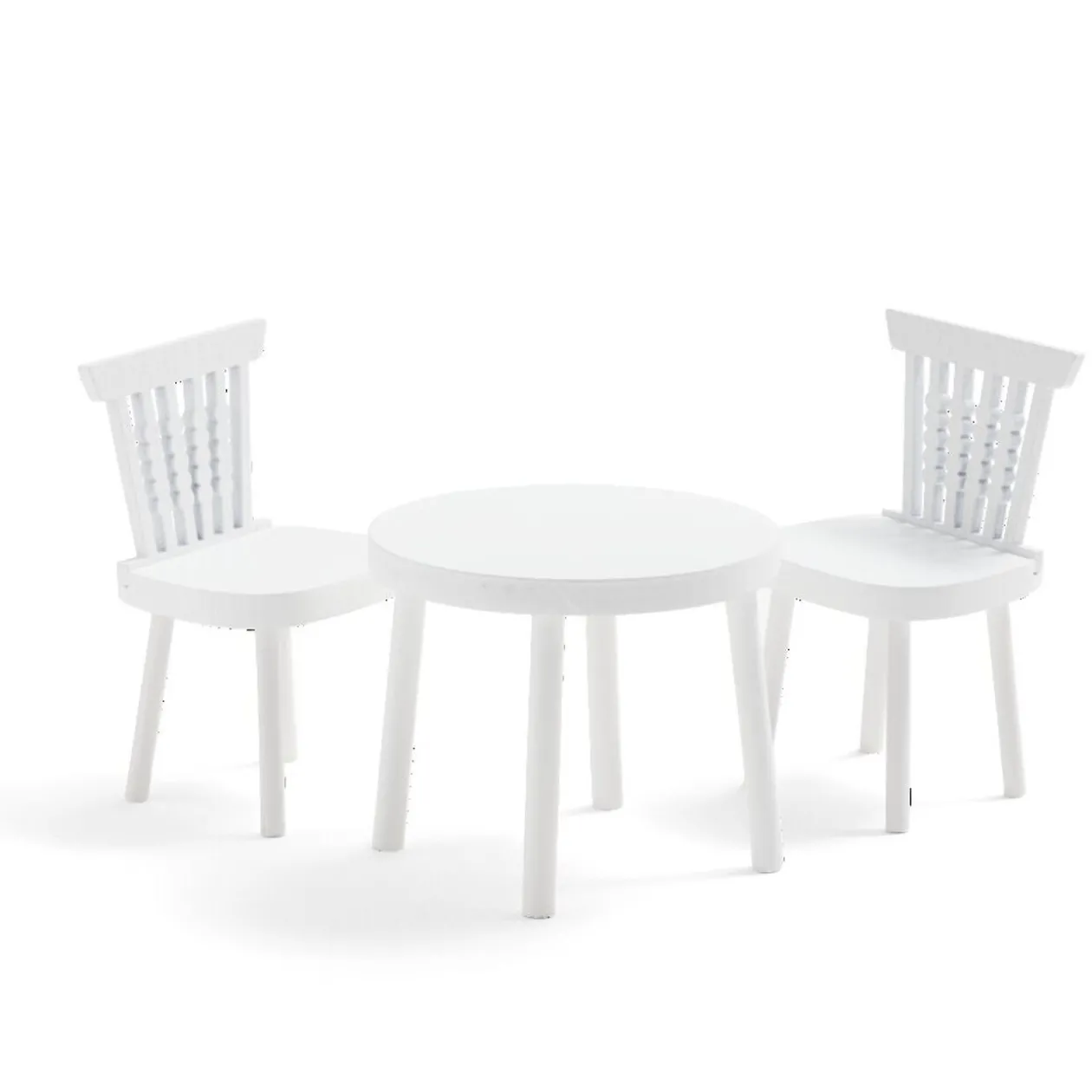 Lot de 2 chaises avec table pour lutin farceur en bois blanc