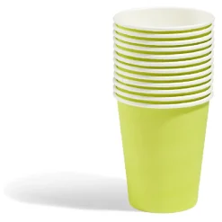 Lot de 10 gobelets en carton uni jaune