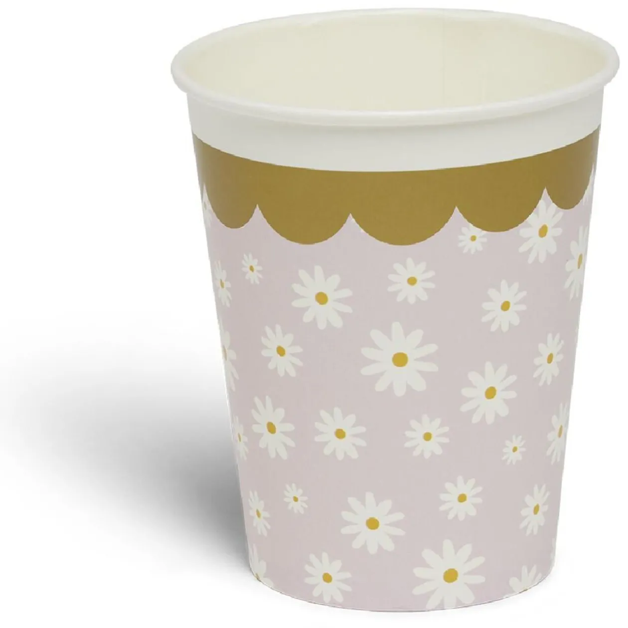 Lot de 8 gobelets motif pâquerette carton 24cl - 4 coloris