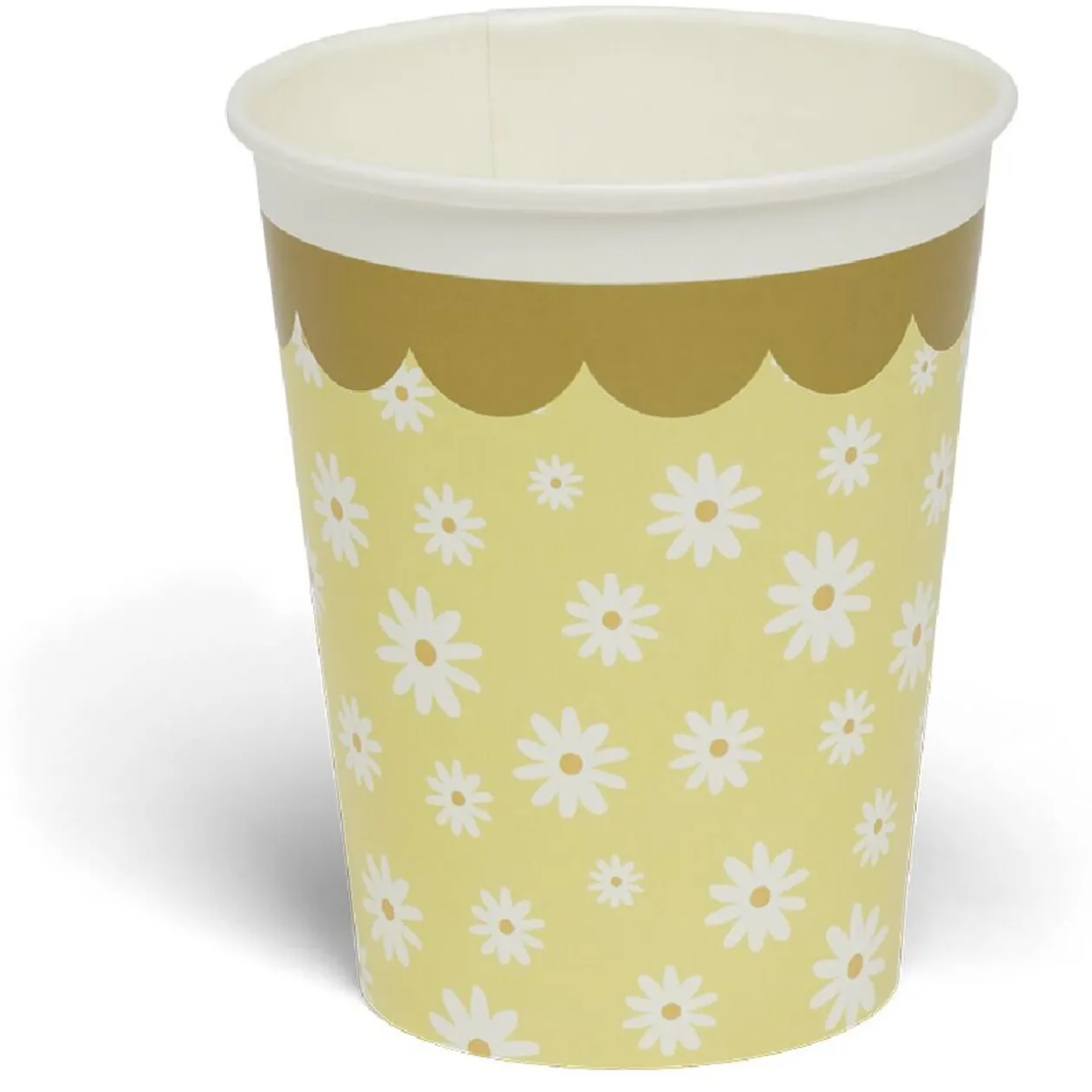 Lot de 8 gobelets motif pâquerette carton 24cl - 4 coloris