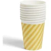 Lot de 8 gobelets rayé orange et jaune carton 24cl