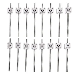 Lot de 16 pailles Halloween en papier - 4 modèles
