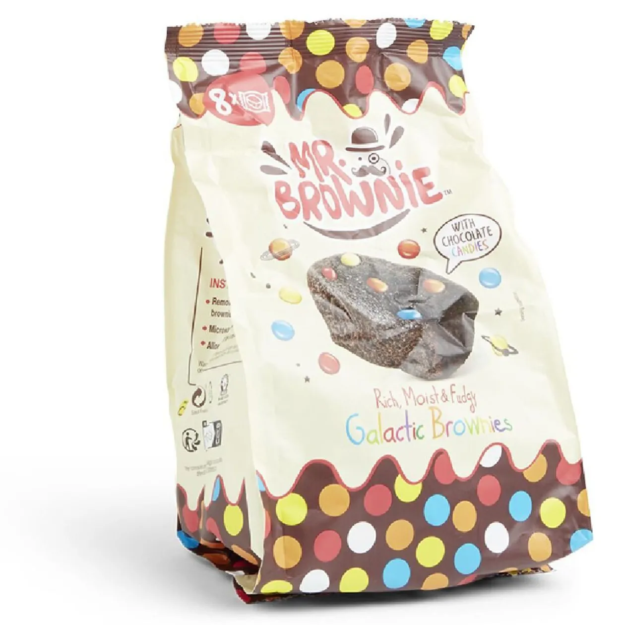 Lot de 8 sachets individuels Mr. Brownie Galactic chocolat 200g