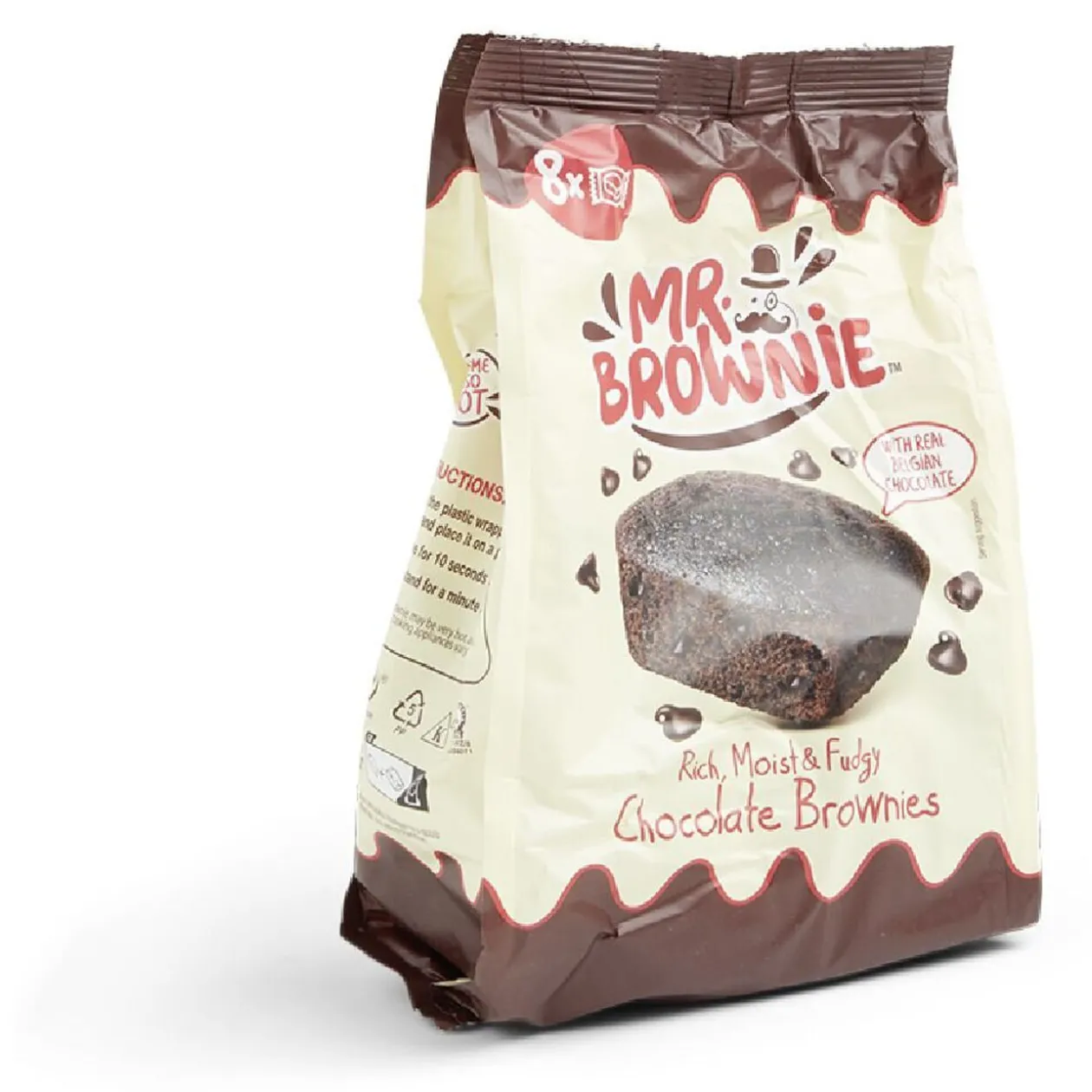 Lot de 8 sachets individuels Mr. Brownie chocolat belge 200g