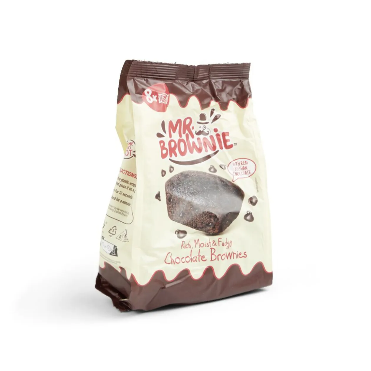 Lot de 8 sachets individuels Mr. Brownie chocolat belge 200g