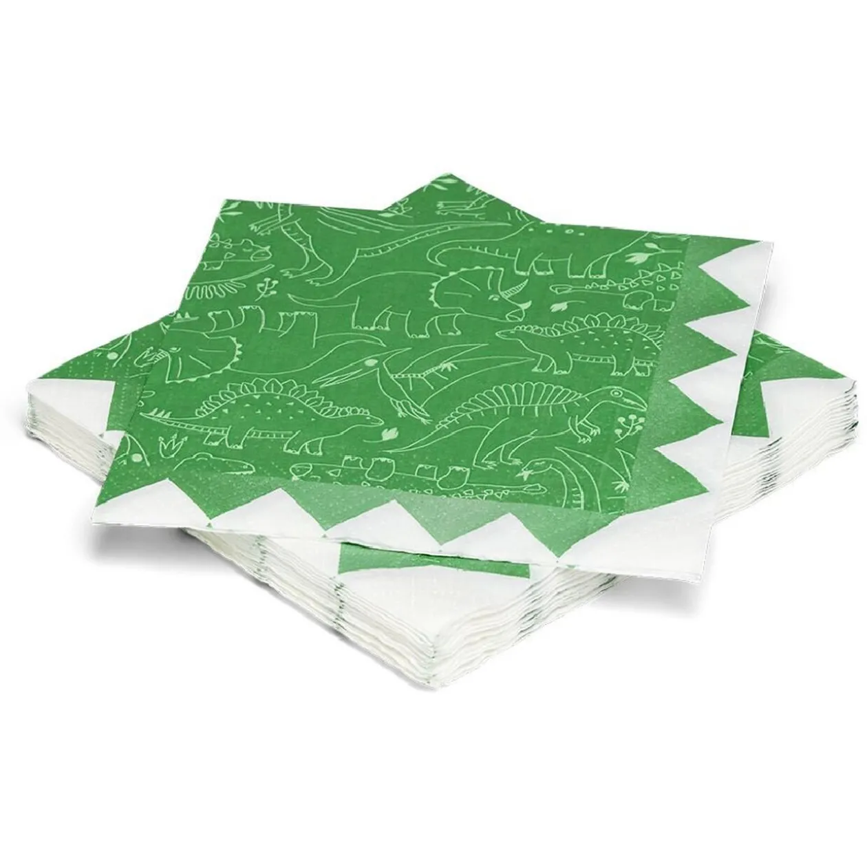 Lot de 16 serviettes motif dinosaure papier 33x33cm