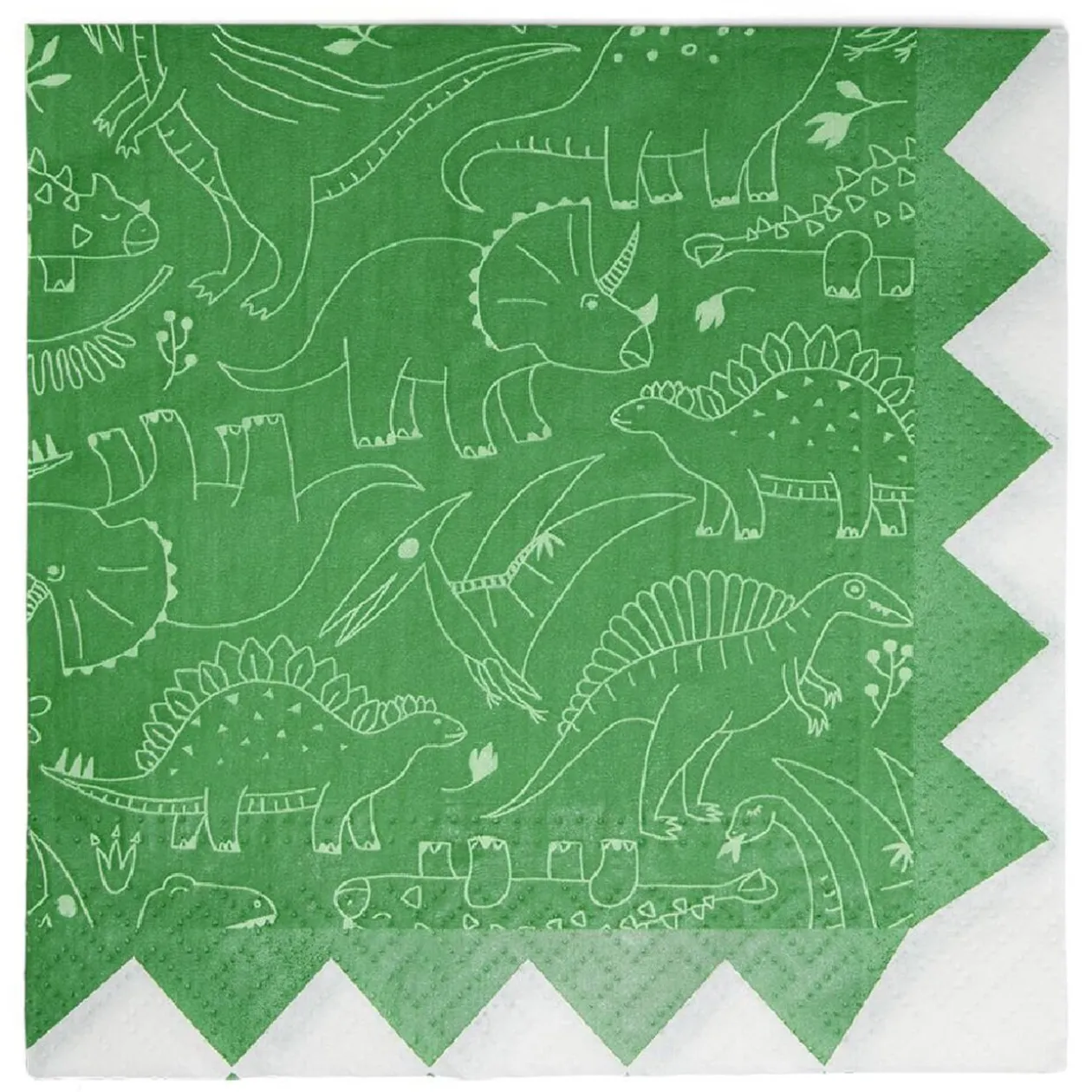 Lot de 16 serviettes motif dinosaure papier 33x33cm