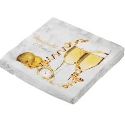 Lot de 20 serviettes papier inscription Meilleurs Voeux motifs flûtes