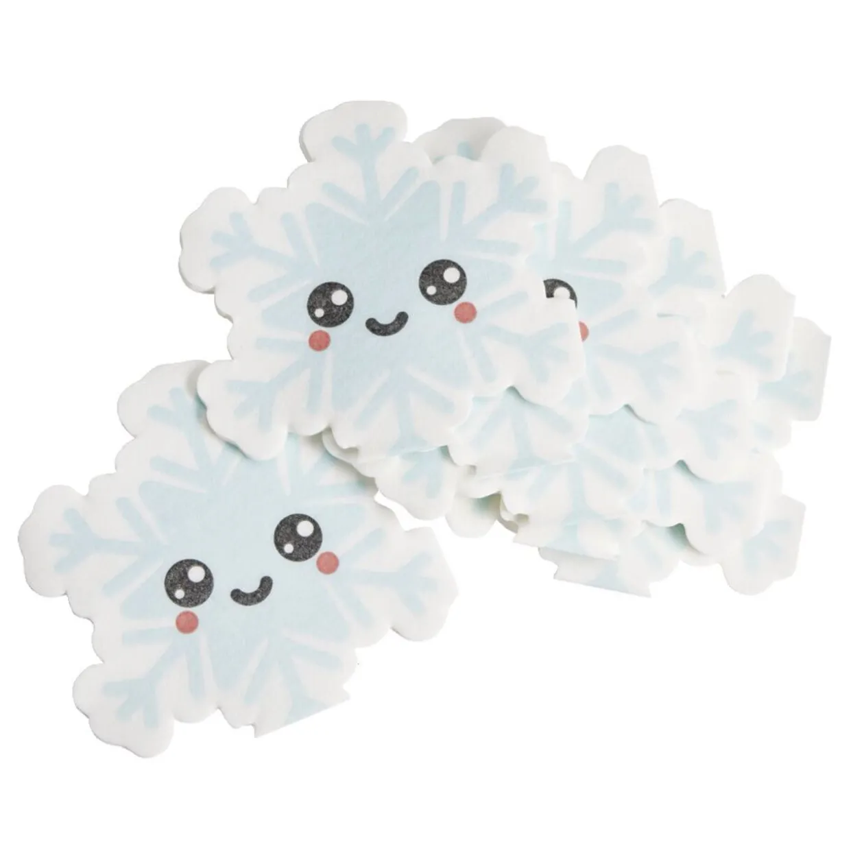 Lot de 12 serviettes papier toucher doux forme flocon mignon 16,5x16,5cm