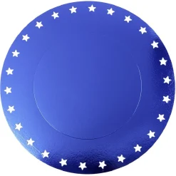 Lot de 4 sous-assiettes jetables bleues