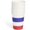 Lot de 10 verres Happy Party papier bleu blanc rouge