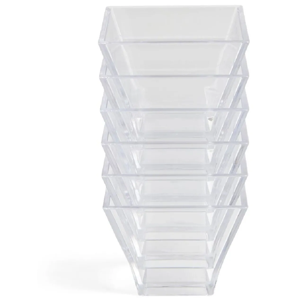 Lot de 6 verrines 88ml en plastique transparent 6x6xH5cm