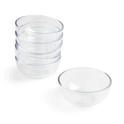 Lot de 6 verrines 120ml plastique transparent Ø8,3xH4cm