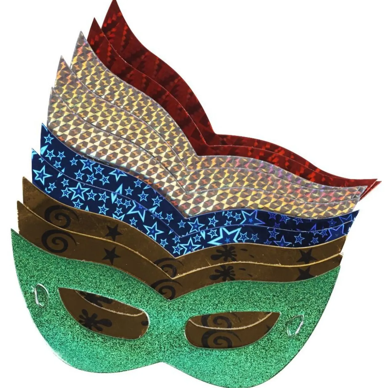 Loup en carton métallisé x10