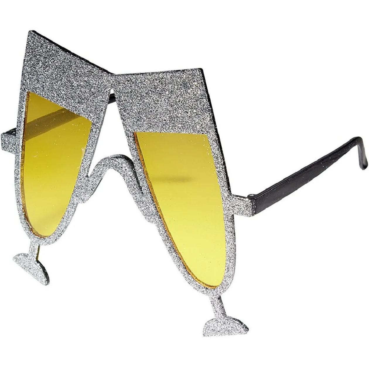 Lunettes forme flûte jaunes et argentées