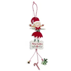Lutin en bois à suspendre L28cm - 2 modèles fille ou garçon