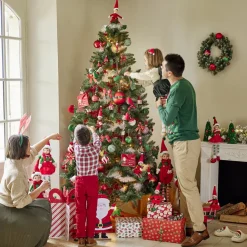 Lutin soldat Casse-Noisette en bois rouge et vert H38cm