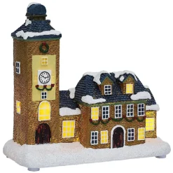 Maison lumineuse de Noël nordique bleu H15,3cm