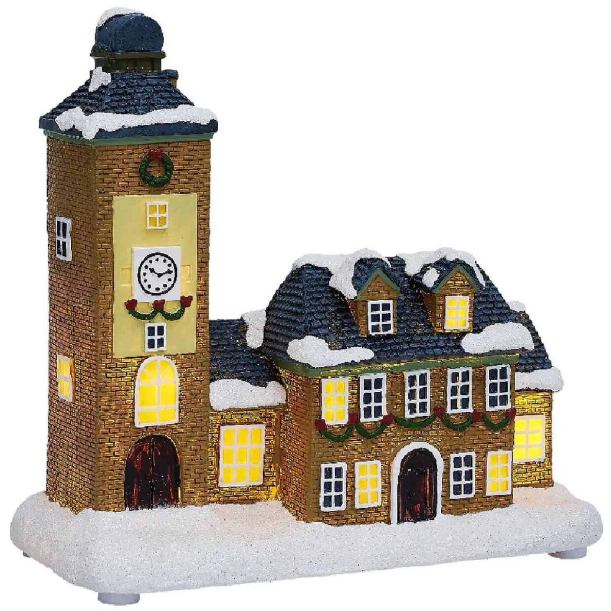 Maison lumineuse de Noël nordique bleu H15,3cm