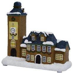 Maison lumineuse de Noël nordique bleu H15,3cm