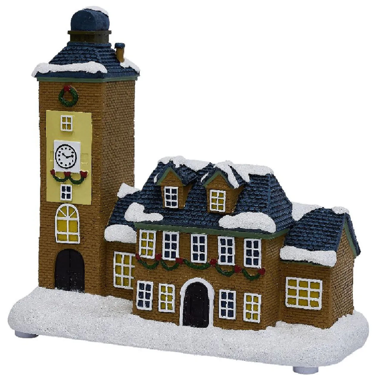 Maison lumineuse de Noël nordique bleu H15,3cm